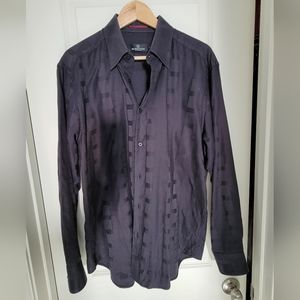 Bugatchi Uomo black button down shirt (L)